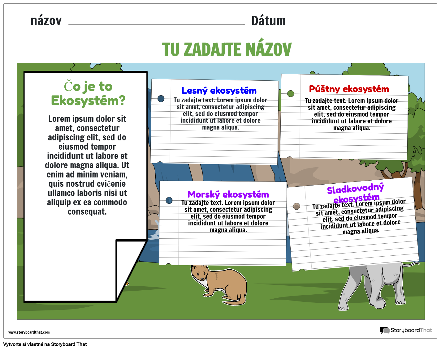 Pracovný list súboru Ecosystem Fact na tlač