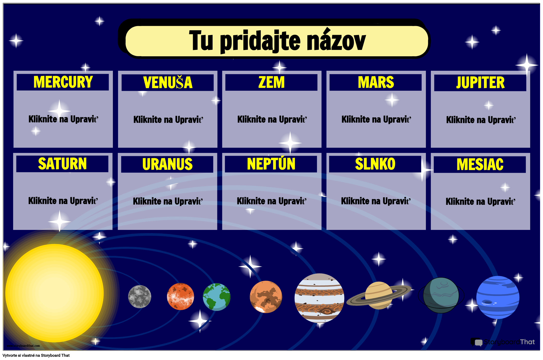 Vzdelávací Plagát Slnečnej Sústavy