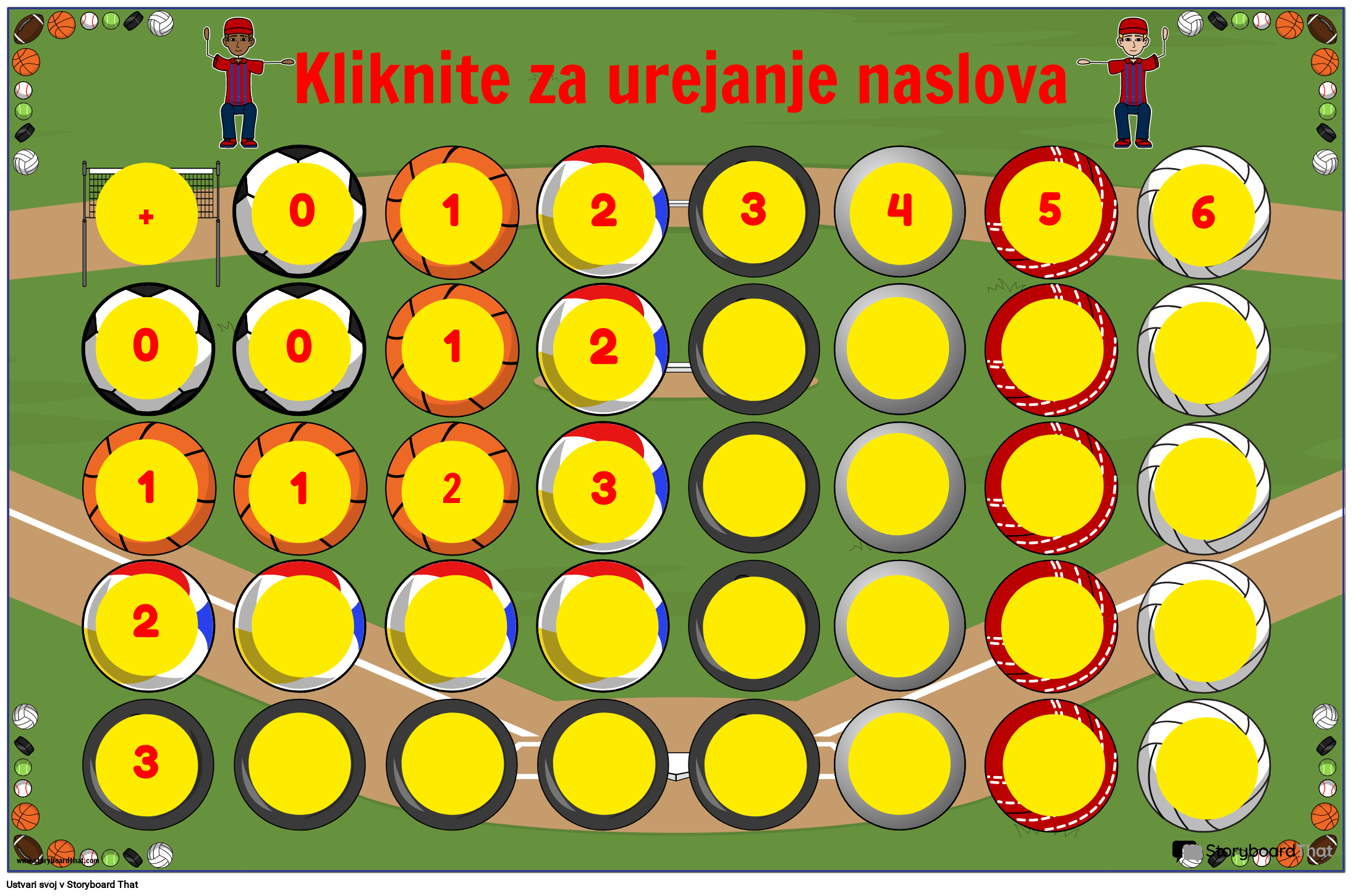 Plakat s Športnimi Lestvicami za Tiskanje