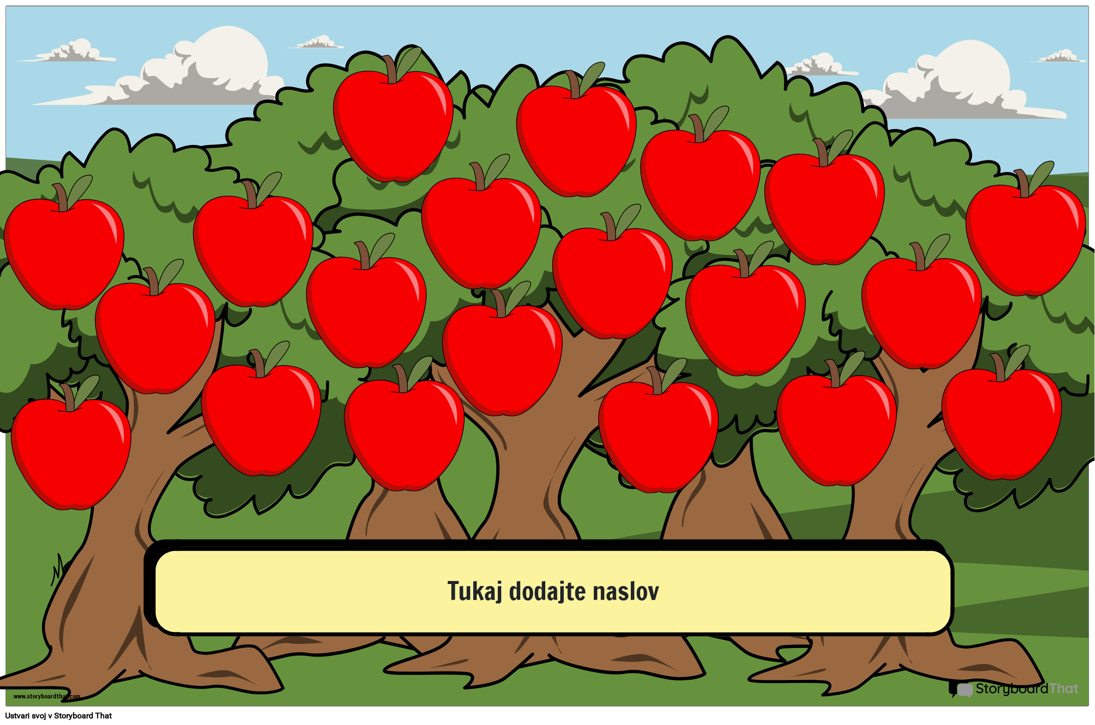 Plakat Sight Words na Temo Jabolka