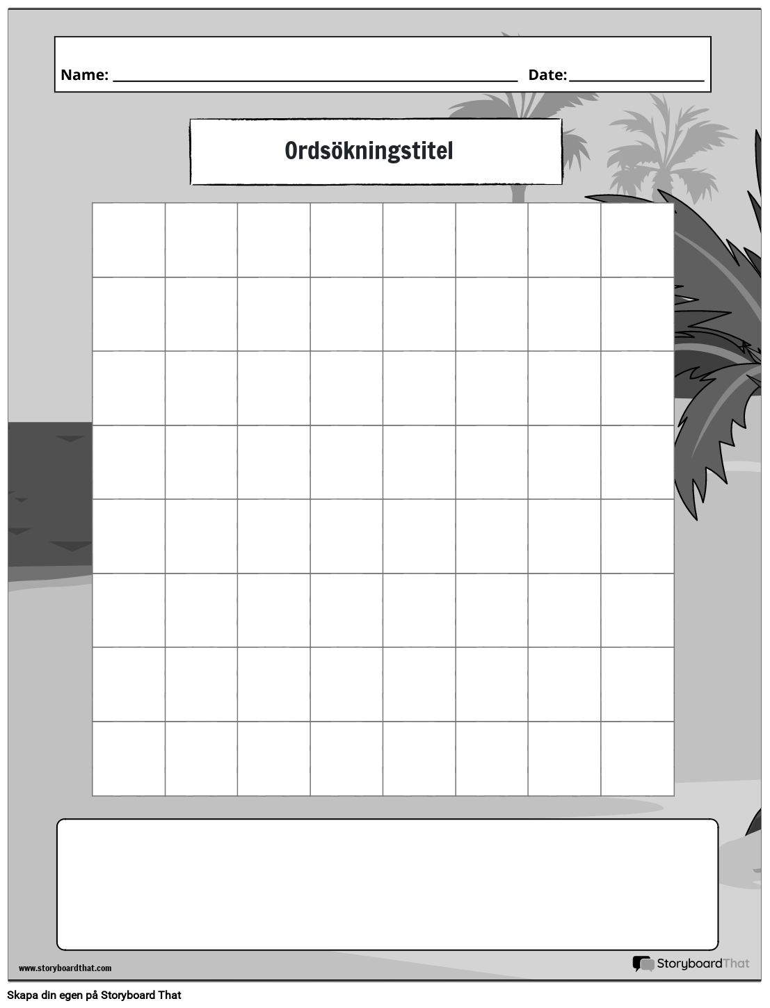 sommar ordsökning BW