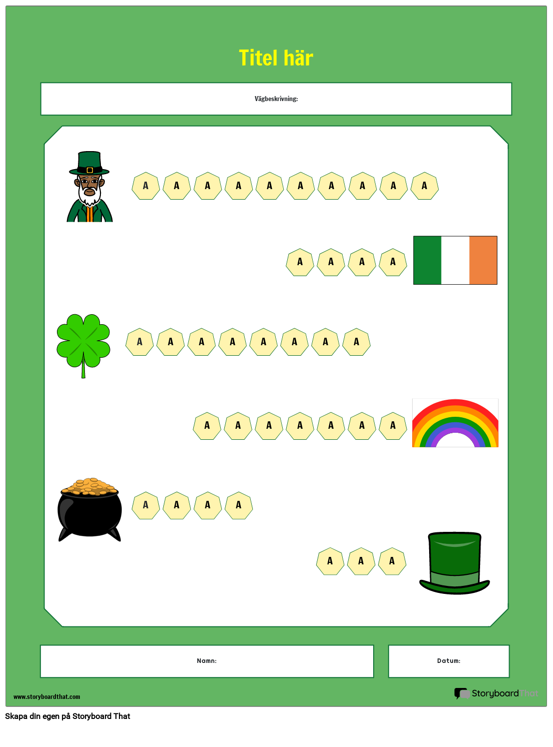St Patrick's Day Saknade Bokstäver