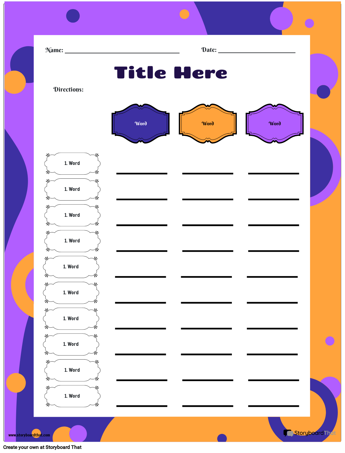 Activity Sheet Verb Form