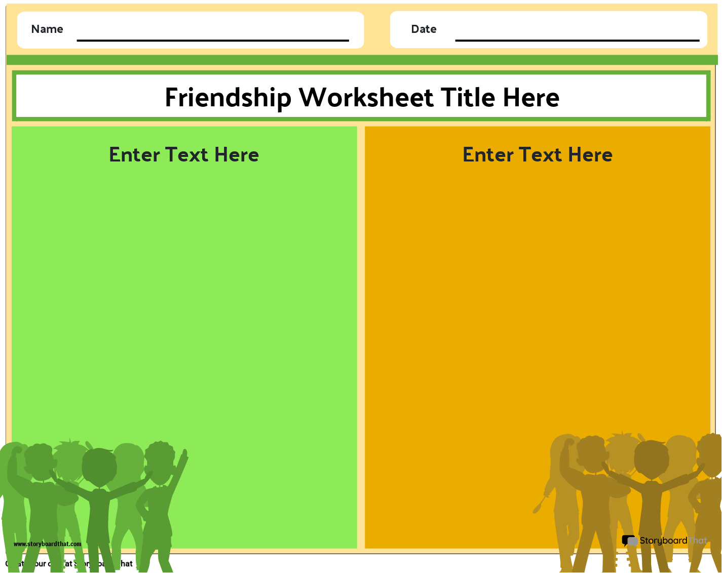 Friendship Worksheet Featuring Groups of Friends