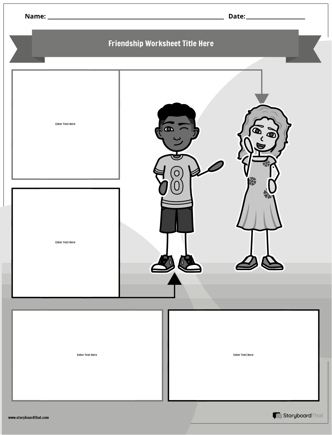 Happy Characters Based Friendship Worksheet