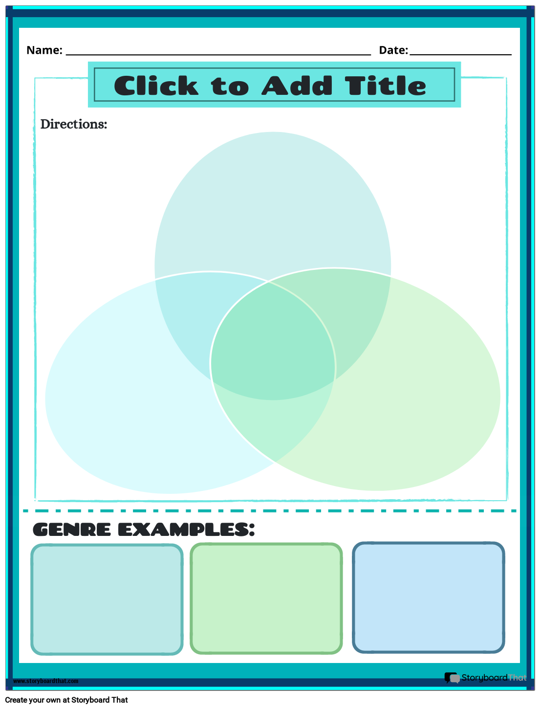 Different Literary Genres Comparison Worksheet