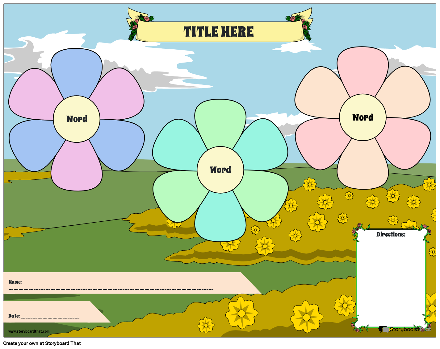 Type of Verbs Flower Diagram