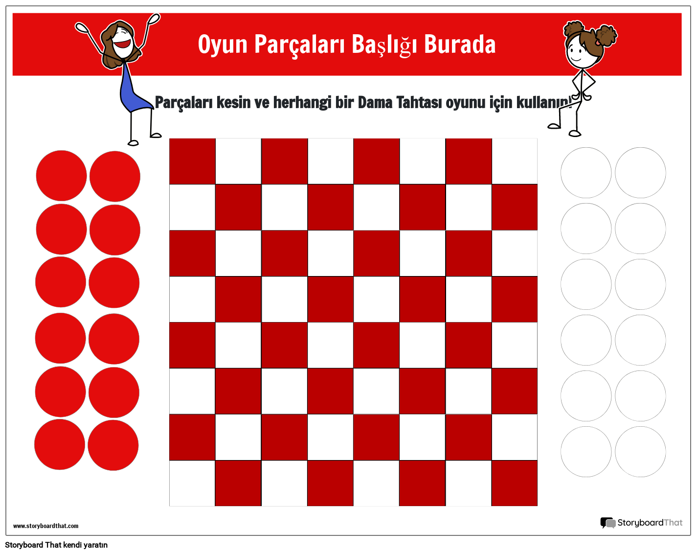 Yazdırılabilir Dama Tahtaları