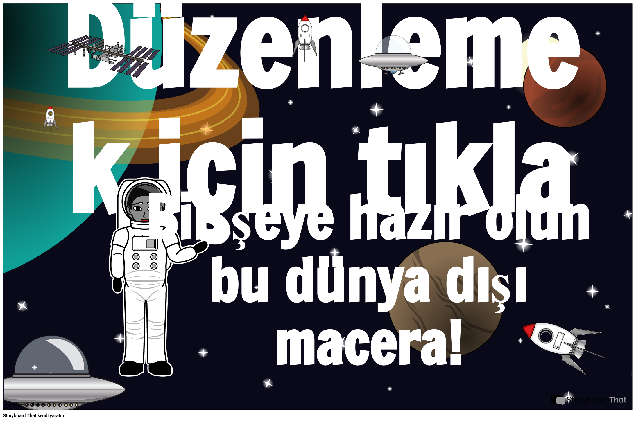 Yazdırılabilir Uzay temalı Hoş Geldiniz Posteri