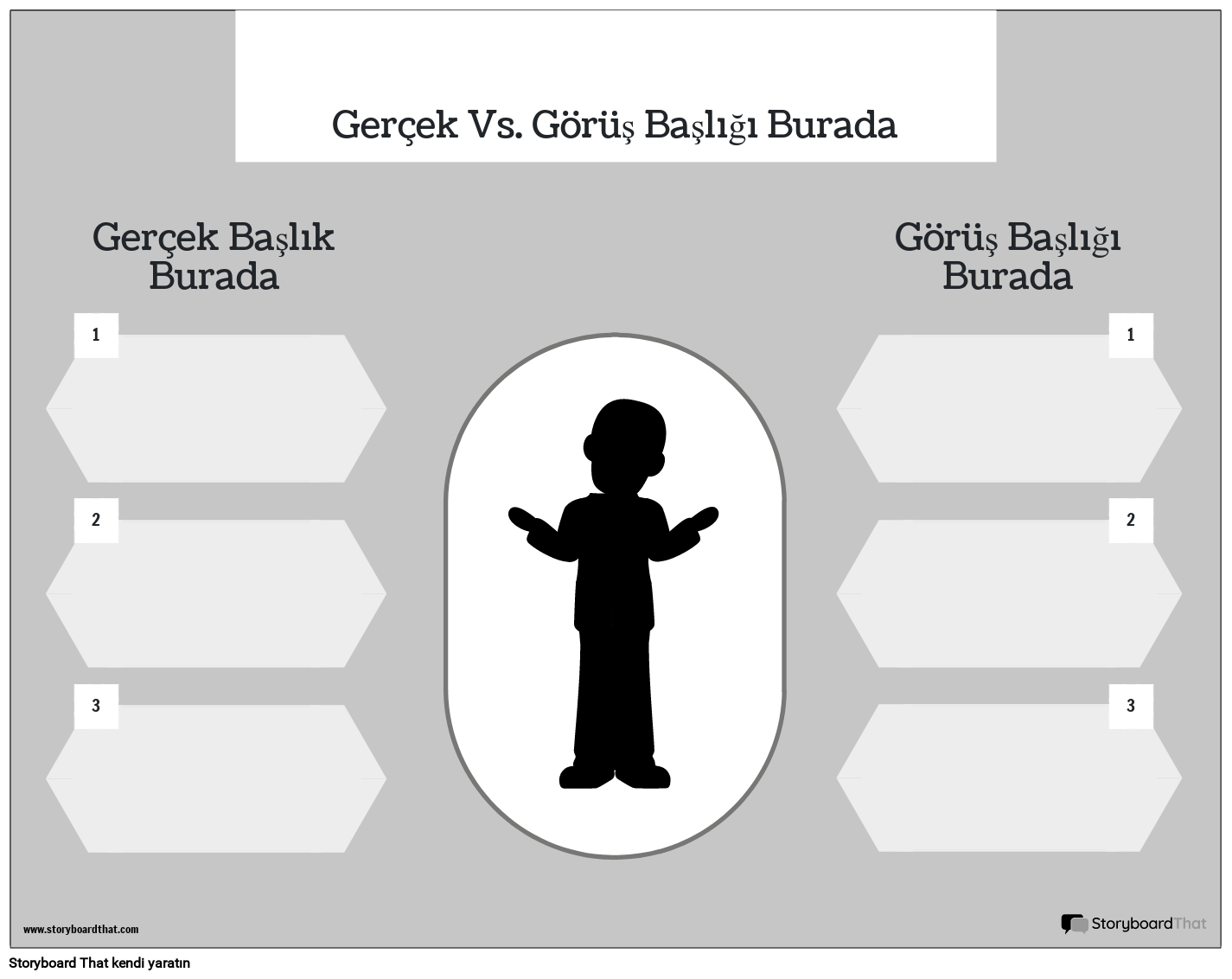 Yeni Oluşturma Sayfası Gerçek ve Görüş Şablonu 4 (Siyah Beyaz)