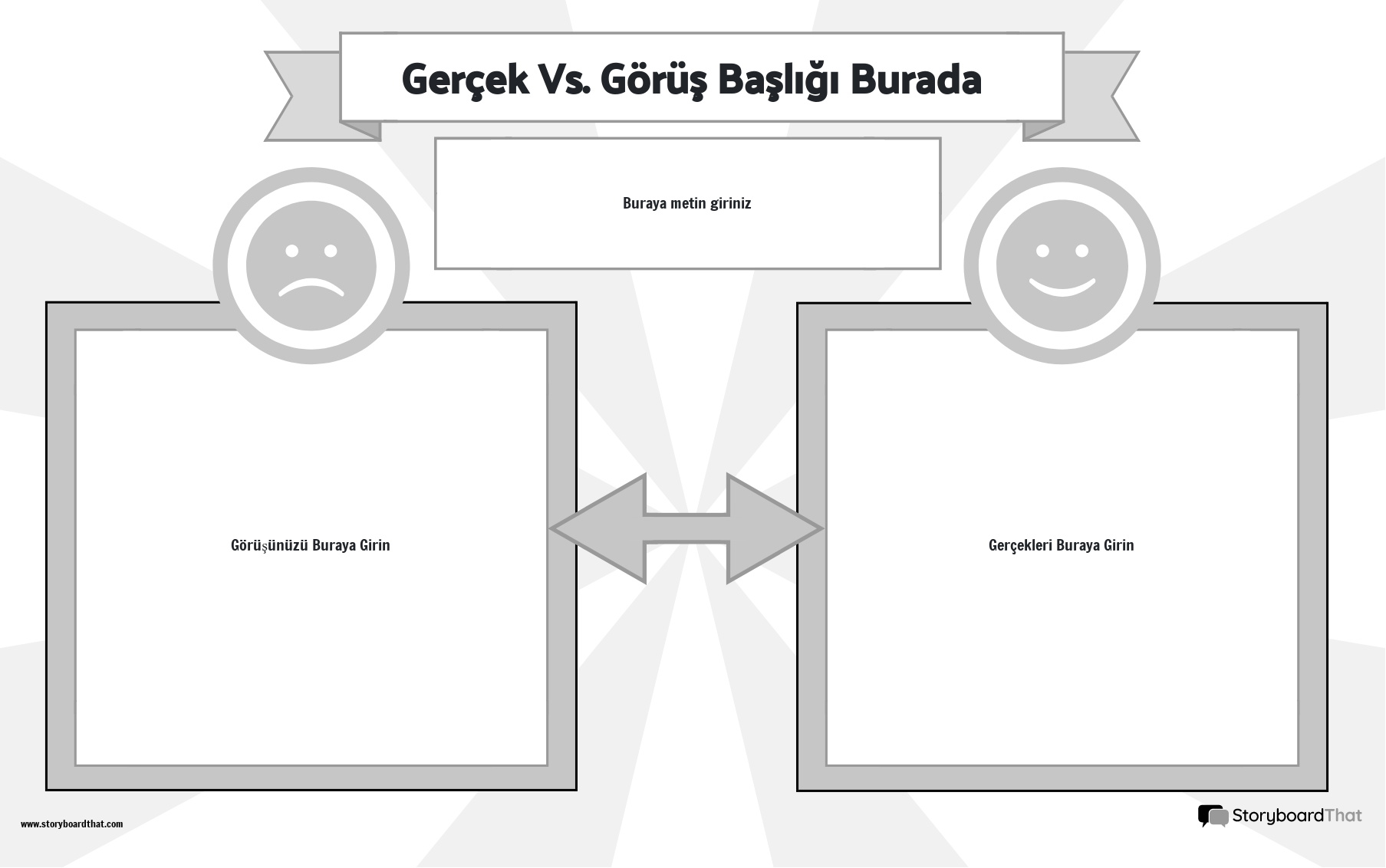 Yeni Oluşturma Sayfası Gerçek ve Görüş Şablonu 5 (Siyah Beyaz)