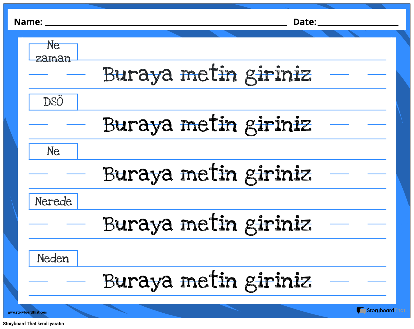 Yeni Sayfa Oluştur Cümle Yapısı Şablonu 4