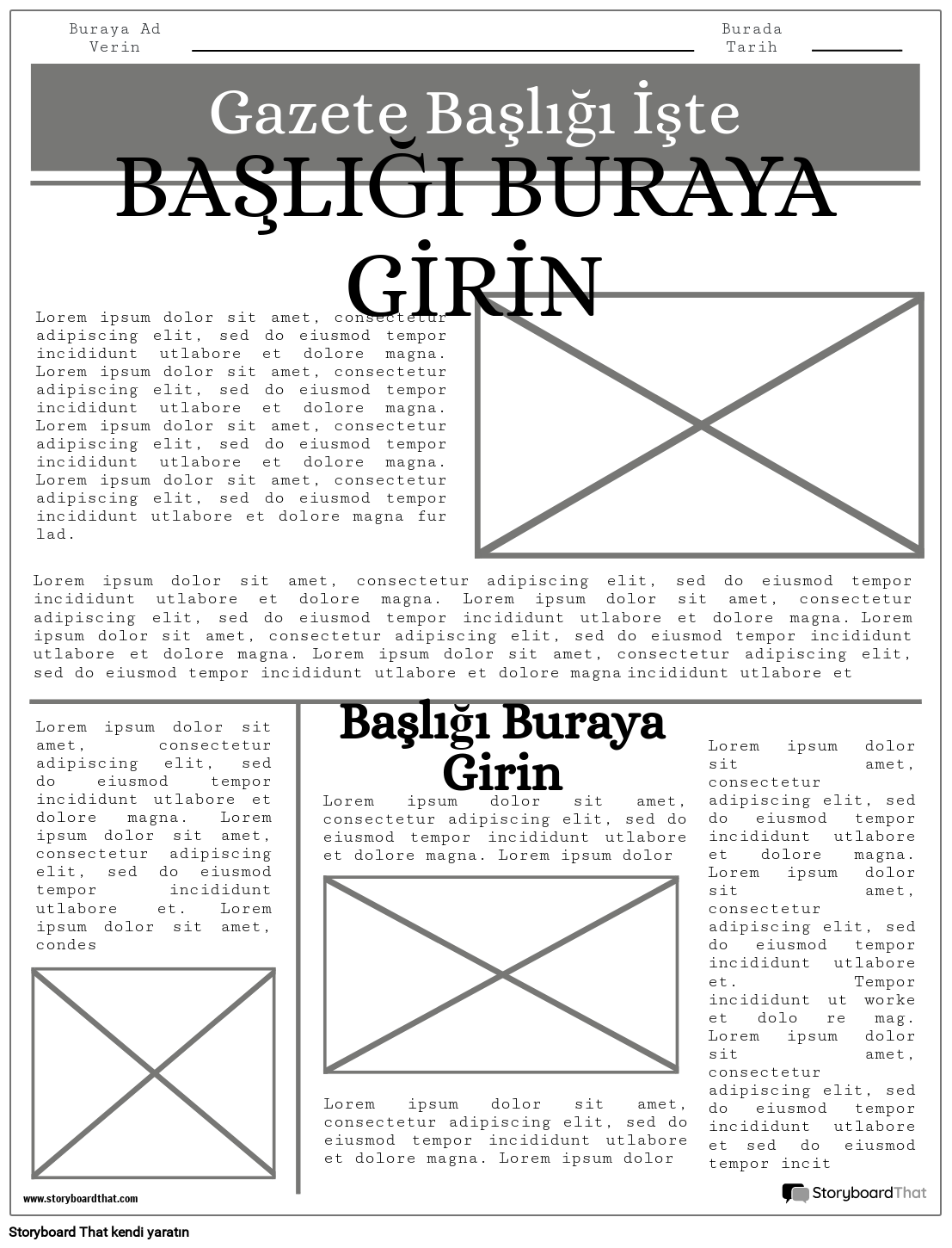 Yeni Sayfa Oluştur Gazete Şablonu 4