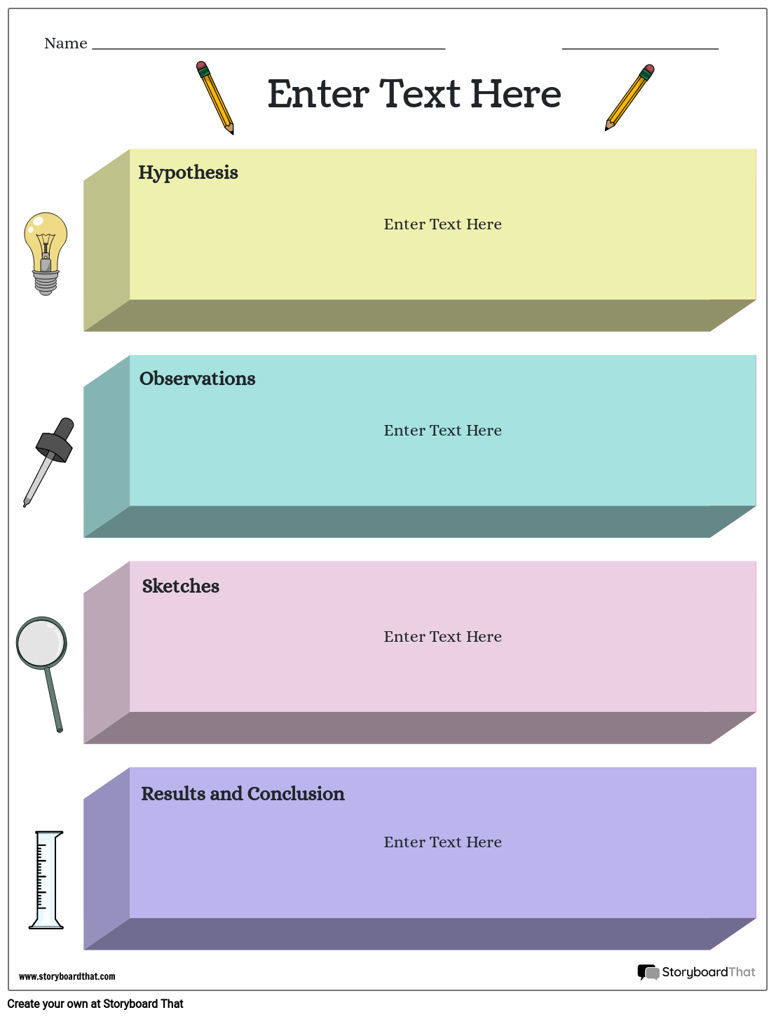 Colorful Sections Scientific Observation Worksheet